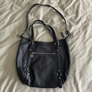 Coach Black Leather Crossbody Tote